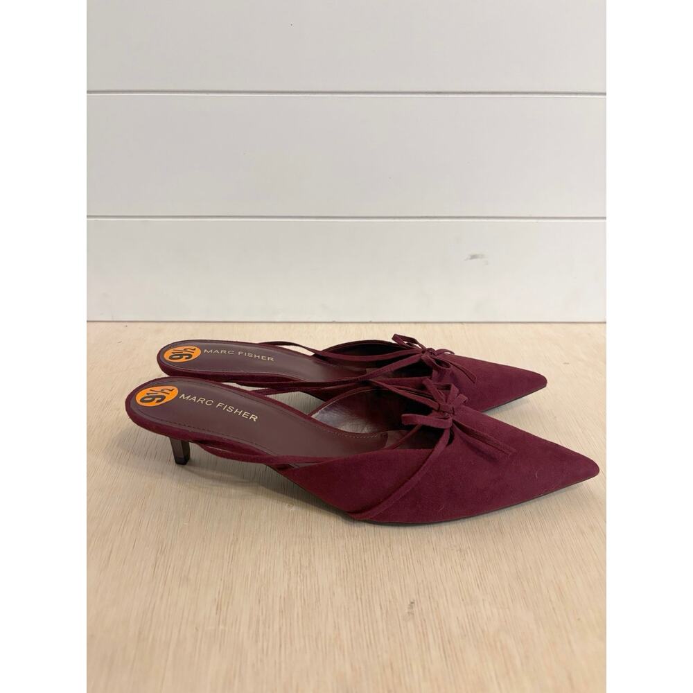 Marc Fisher Florin Slip On Pointy Toe Dress Pumps Dark Red Shoes Size 9.5 NWOB